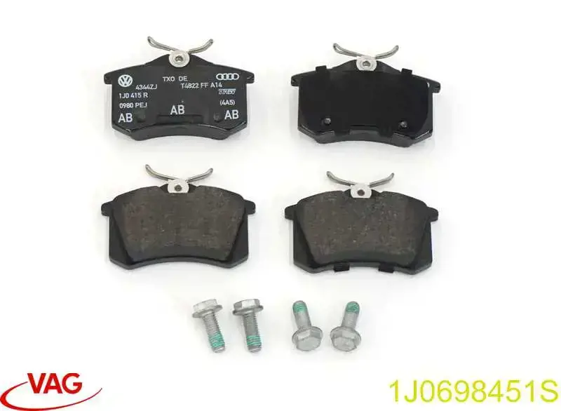 Okładziny (klocki) do hamulców tarczowych tylne VAG 1J0698451S cena, od 7,66 USD