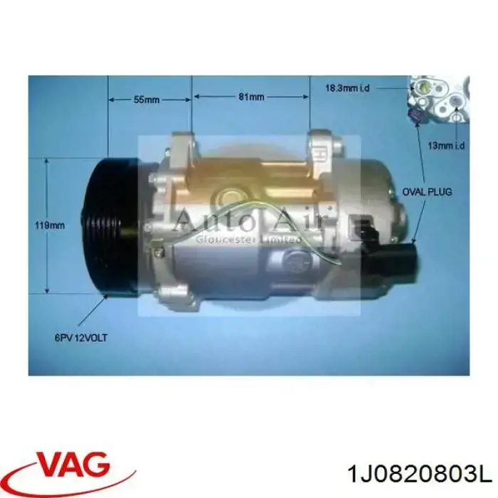 Sprężarka klimatyzacji 1J0820803L VAG