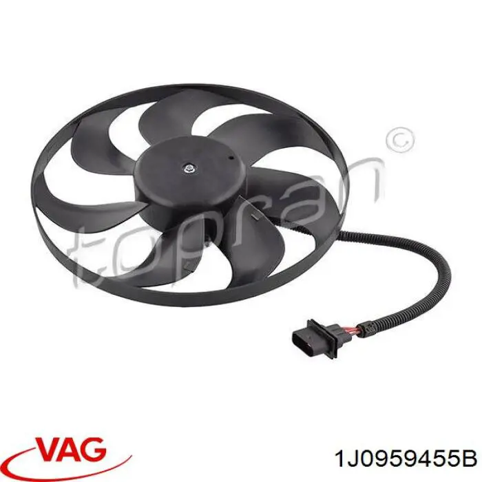 Wentylator elektryczny układu chłodzenia kompletny (silnik+wirnik) VAG 1J0959455B cena, od 50,90 USD