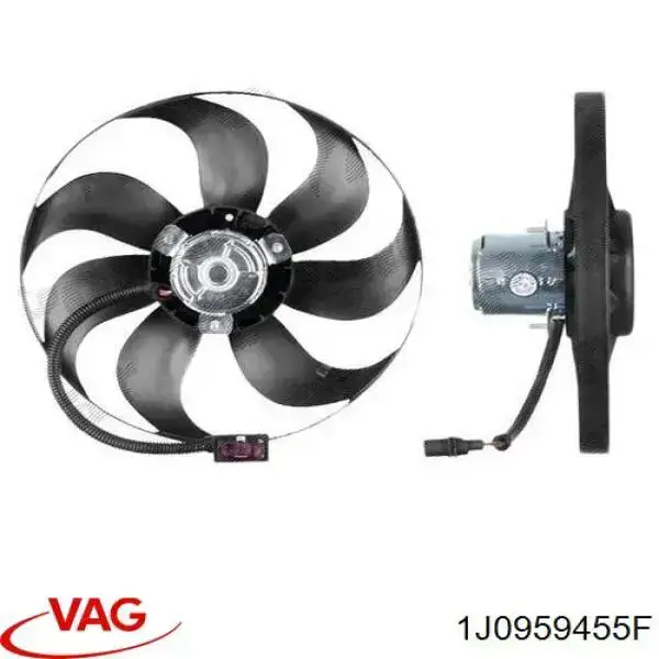 Wentylator elektryczny układu chłodzenia kompletny (silnik+wirnik) VAG 1J0959455F cena, od 64,38 USD