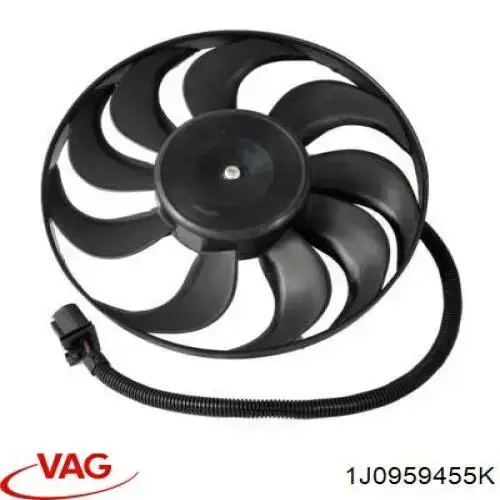 Do koszyka 1J0959455K VAG Wentylator elektryczny układu chłodzenia kompletny (silnik+wirnik)
