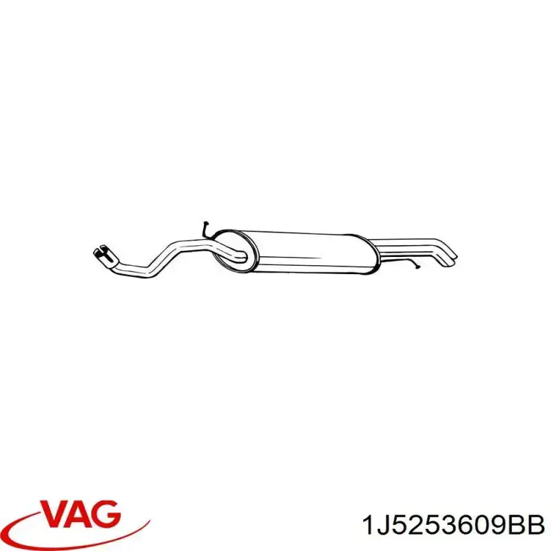 Do koszyka 1J5253609BB VAG Tłumik, tylna część