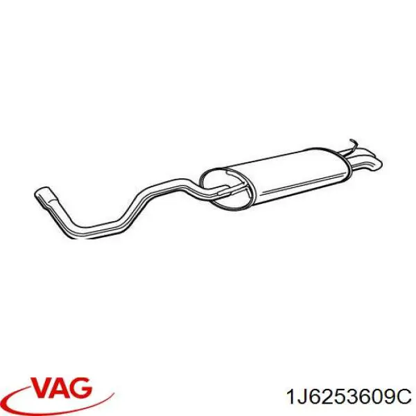 Tłumik, tylna część 1J6253609C VAG