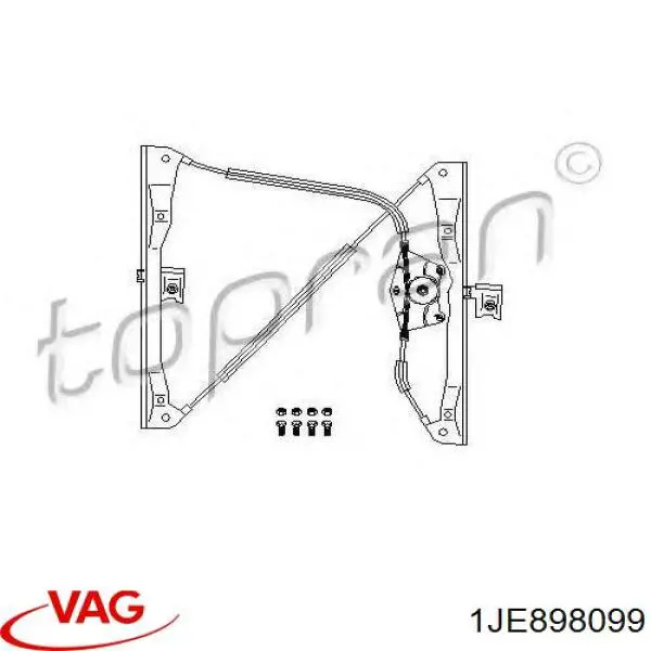 Mechanizm podnoszenia szyby drzwi przednich lewych VAG 1JE898099 cena, od 41,00 USD