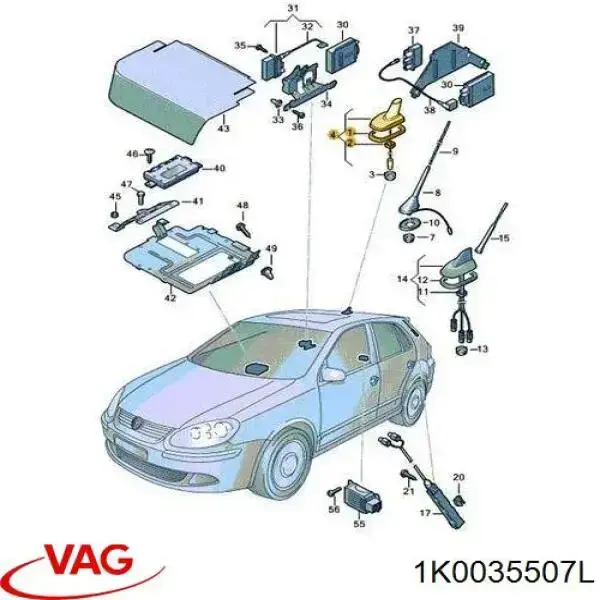 Do koszyka 1K0035507L VAG Antena