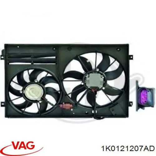 Dyfuzor chłodnicy, w komplecie z silnikiem i wirnikiem VAG 1K0121207AD cena, od 166,85 USD