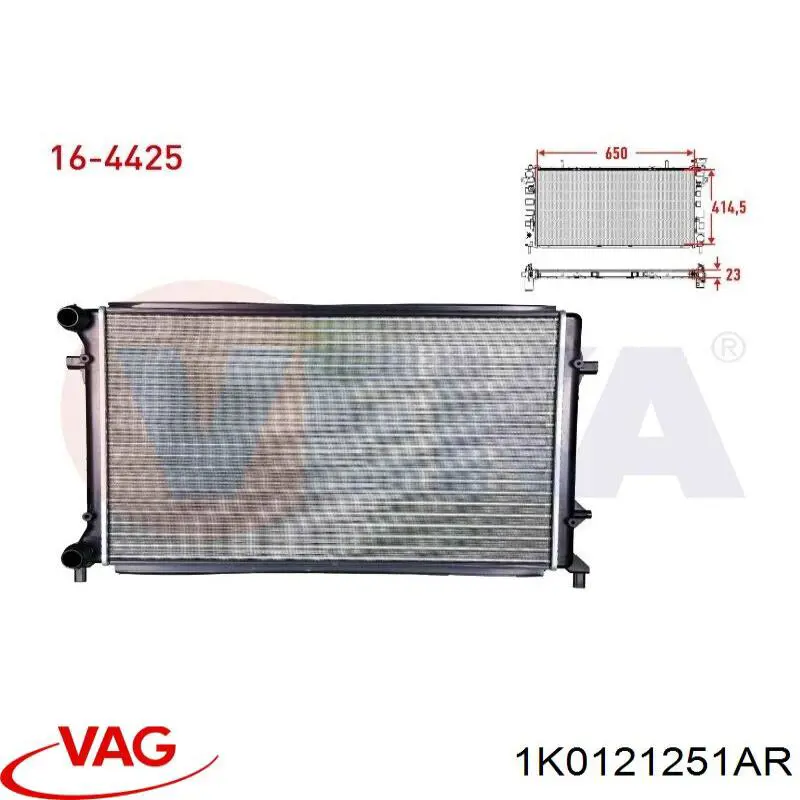 Chłodnica silnika VAG 1K0121251AR cena, od 95,30 USD