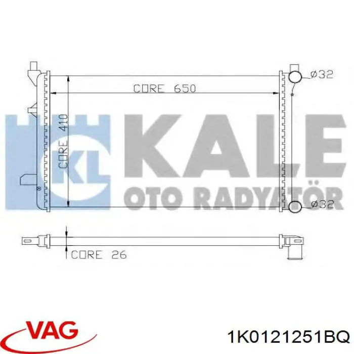 Do koszyka 1K0121251BQ VAG Chłodnica silnika