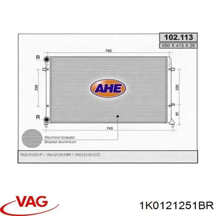 1K0121251BR VAG Chłodnica silnika