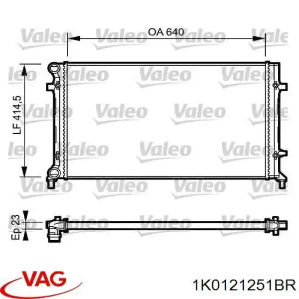 Chłodnica silnika VAG 1K0121251BR cena, od 90,20 USD