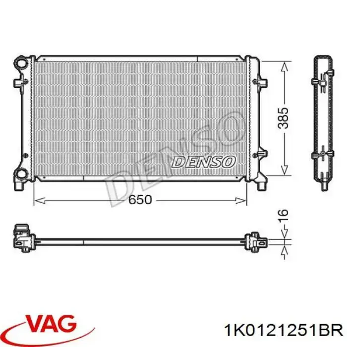 Chłodnica silnika 1K0121251BR VAG