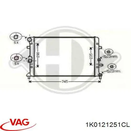 1K0121251CL VAG Chłodnica silnika