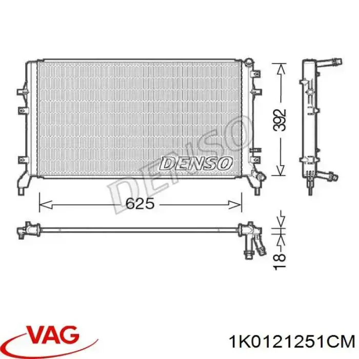 Chłodnica silnika VAG 1K0121251CM cena, od 105,94 USD