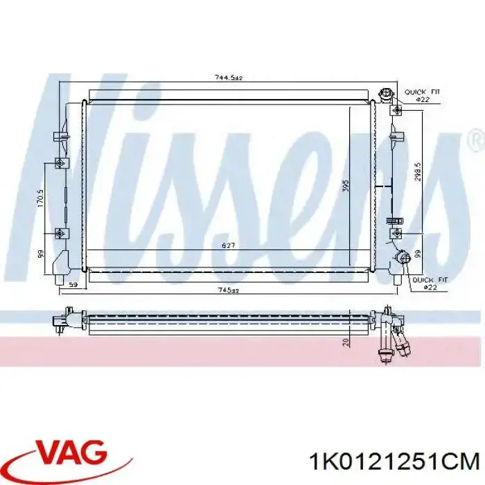 Do koszyka 1K0121251CM VAG Chłodnica silnika