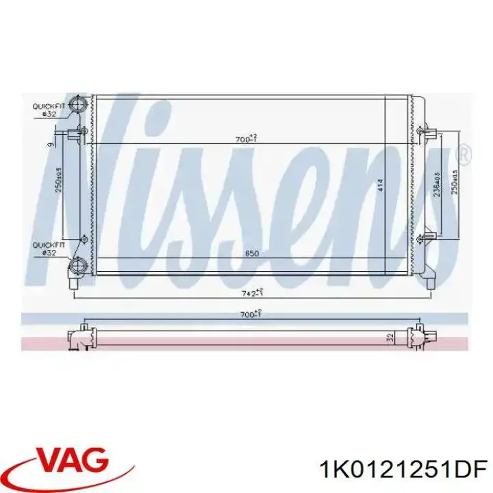 Chłodnica silnika VAG 1K0121251DF cena, od 121,35 USD