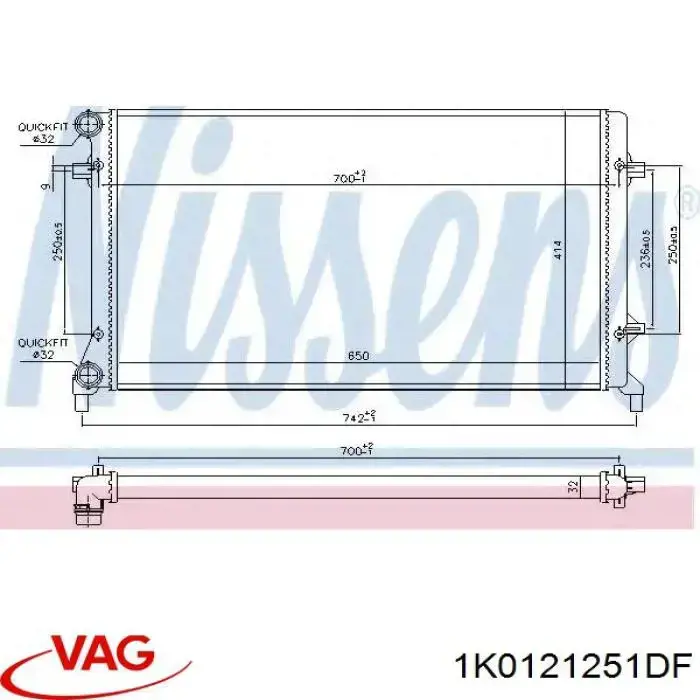 1K0121251DF VAG Chłodnica silnika