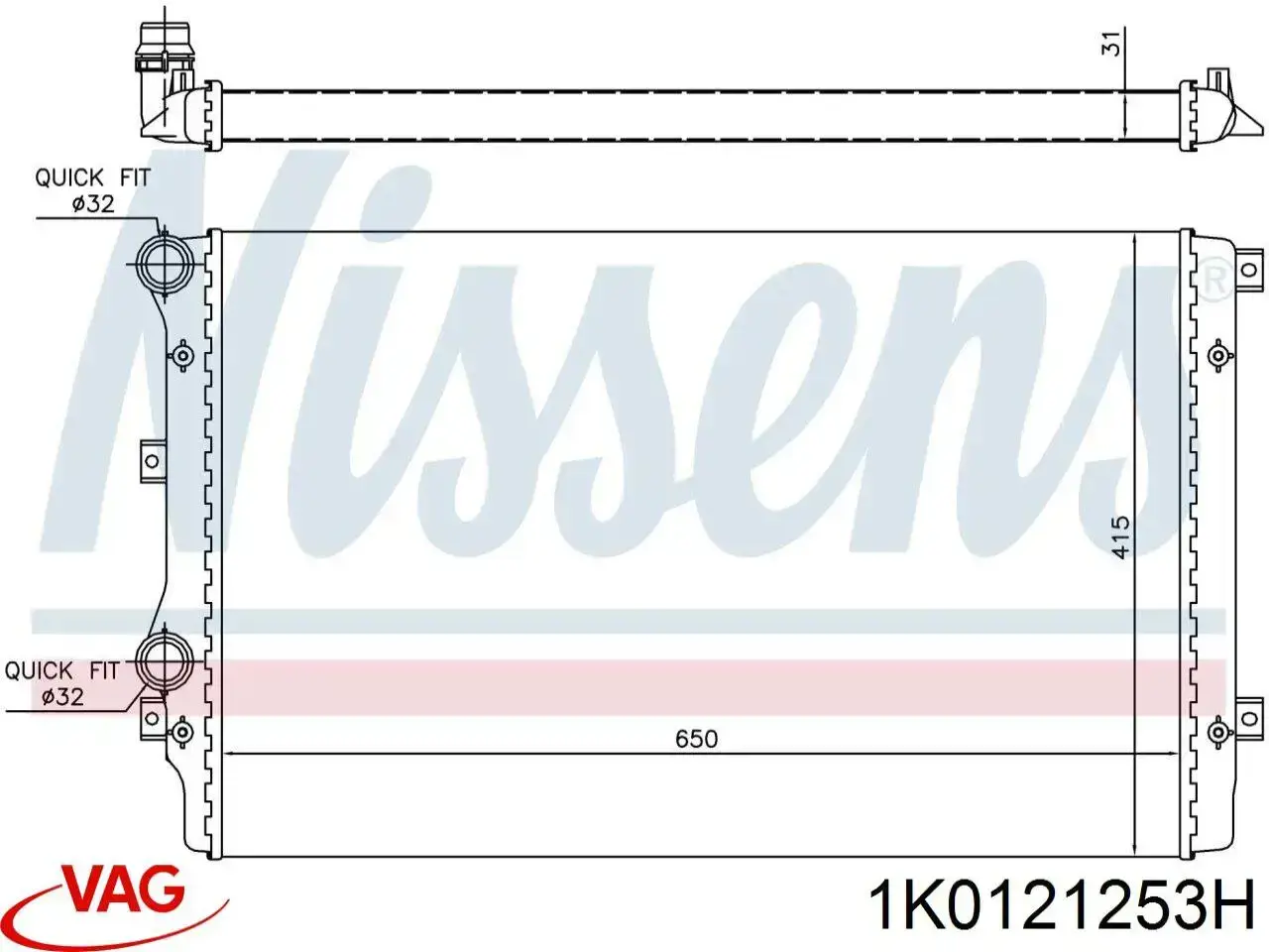 1K0121253H VAG Chłodnica silnika