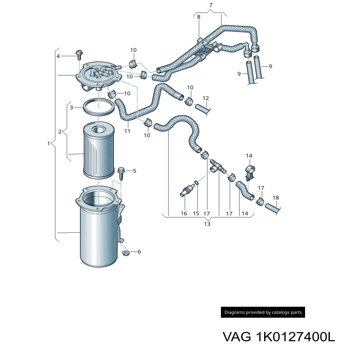 Filtr paliwa 1K0127400L VAG