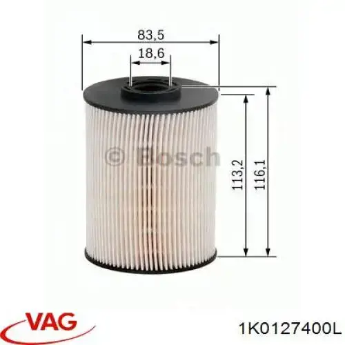 Filtr paliwa VAG 1K0127400L