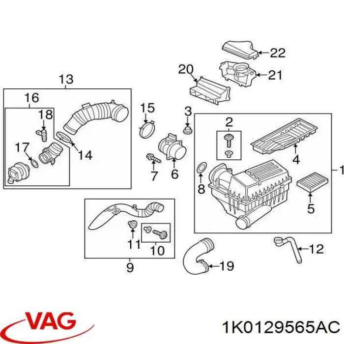 Przewód (króciec) intercoolera VOLKSWAGEN Passat (A32, A33, B7)