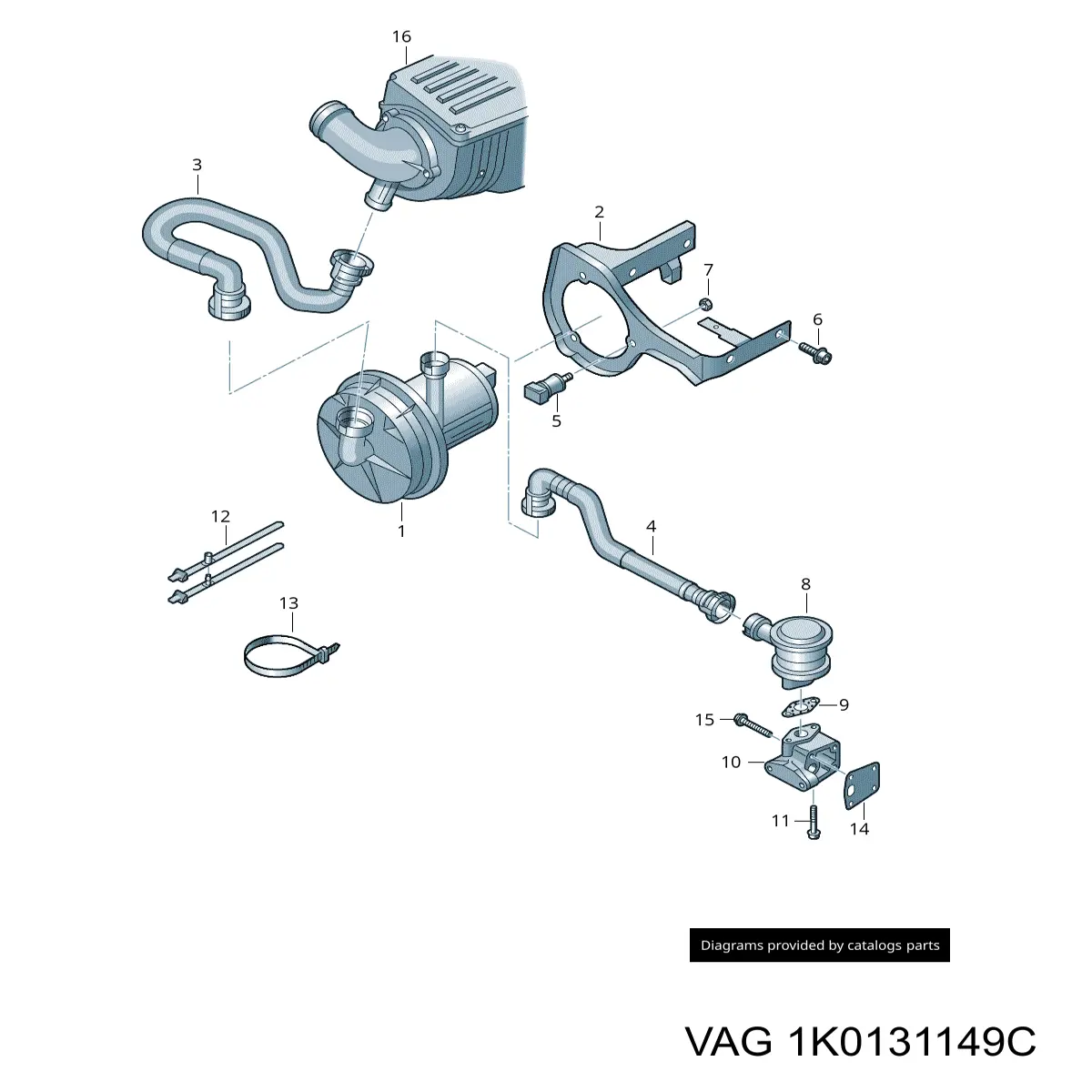 Króciec powietrza, wylot filtra powietrznego VAG 1K0131149C cena, od 84,19 USD