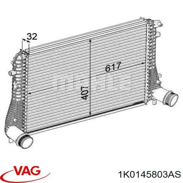 1K0145803AS VAG chłodnica intercoolera