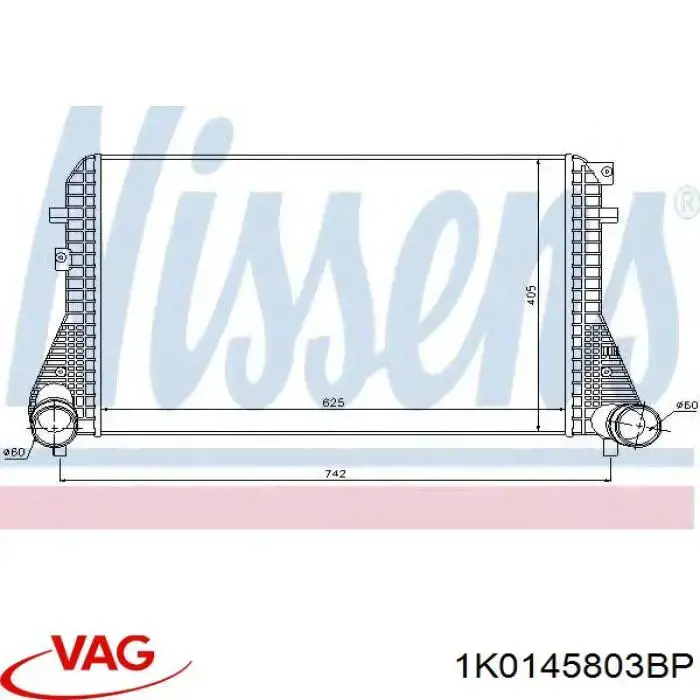 Chłodnica intercoolera VAG 1K0145803BP cena, od 225,43 USD