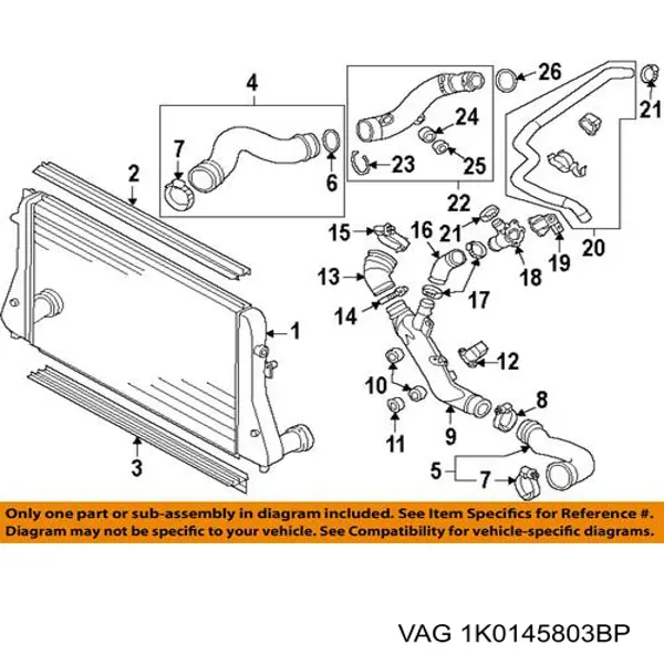 Do koszyka 1K0145803BP VAG Chłodnica intercoolera