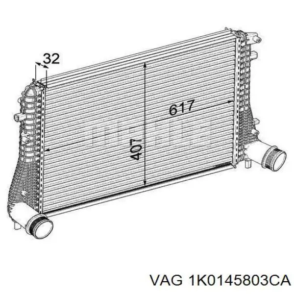 Chłodnica intercoolera VAG 1K0145803CA cena, od 114,07 USD