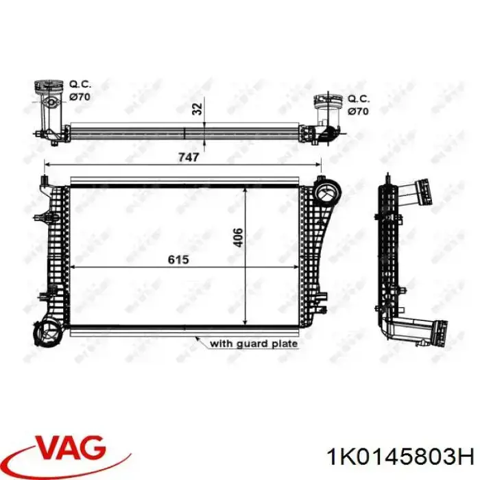 Do koszyka 1K0145803H VAG Chłodnica intercoolera