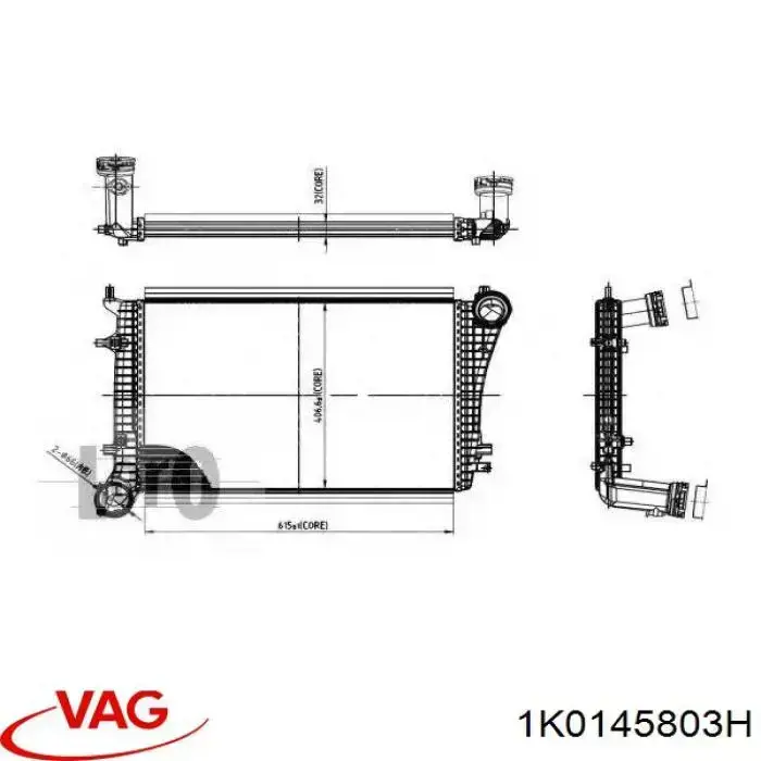 Chłodnica intercoolera 1K0145803H VAG