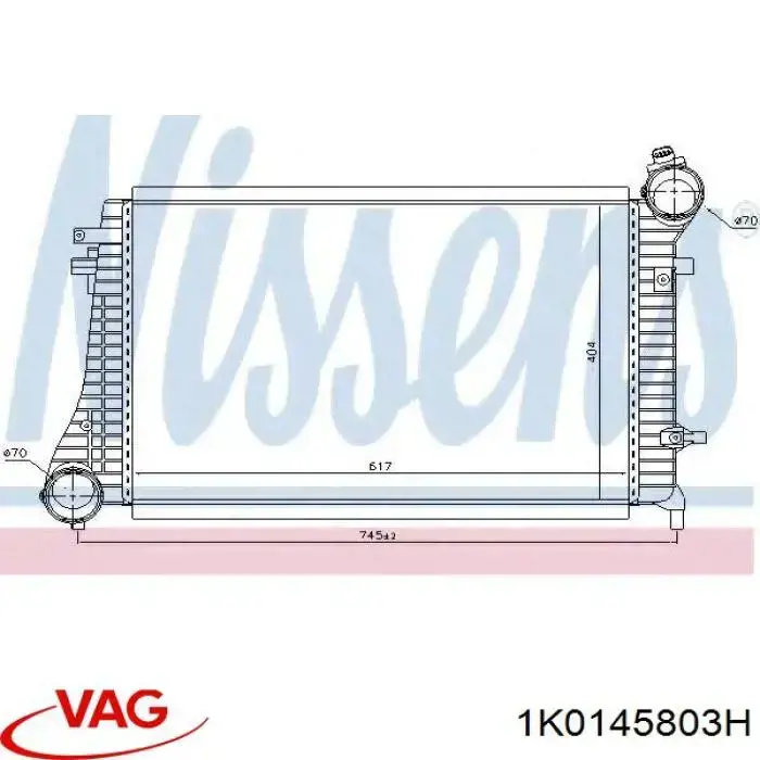 Chłodnica intercoolera 1K0145803H VAG