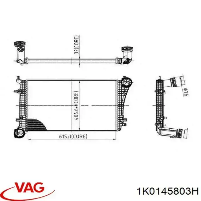 1K0145803H VAG Chłodnica intercoolera