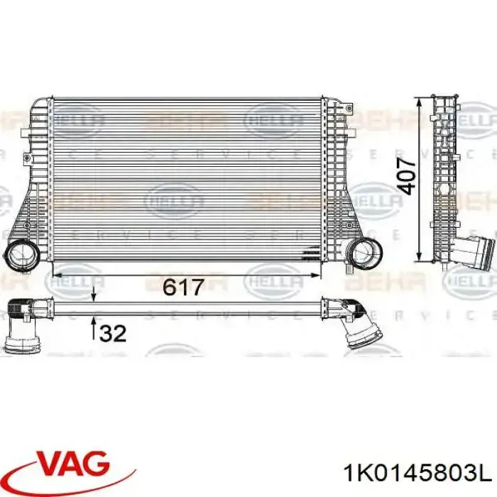 Chłodnica intercoolera 1K0145803L VAG