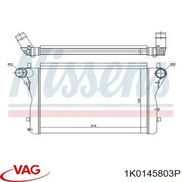 Chłodnica intercoolera VAG 1K0145803P cena, od 417,29 USD