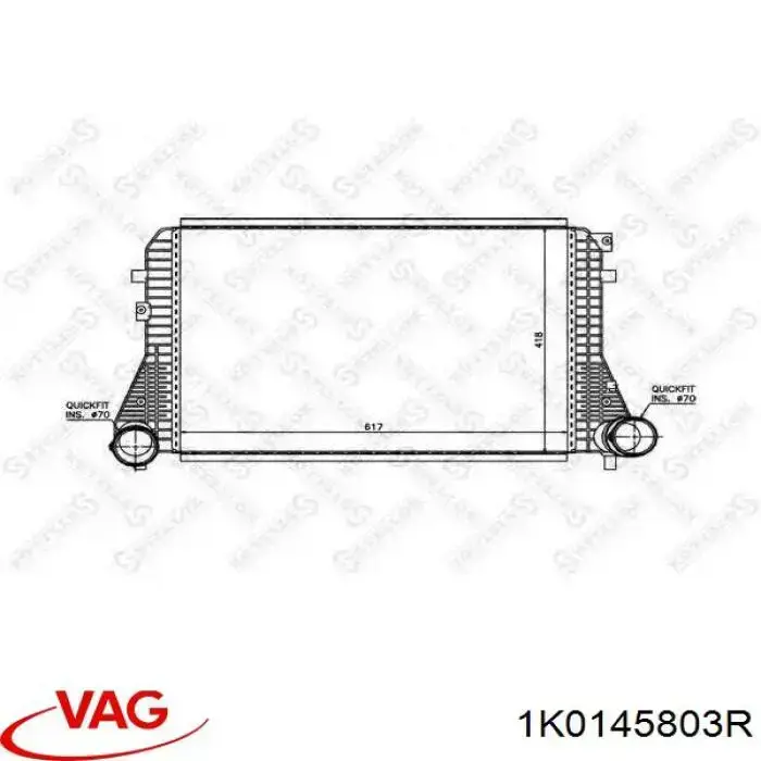 Do koszyka 1K0145803R VAG Chłodnica intercoolera