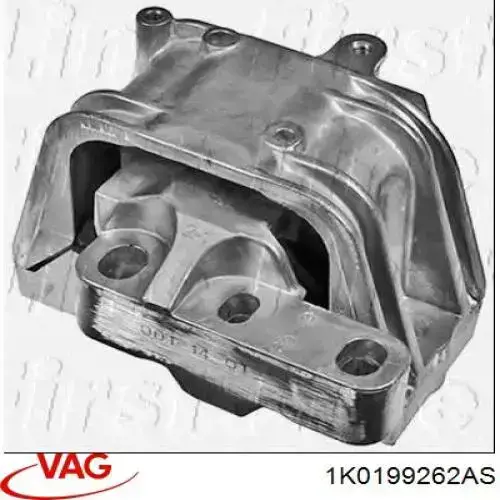 Do koszyka 1K0199262AS VAG Poduszka (podpora) silnika prawa