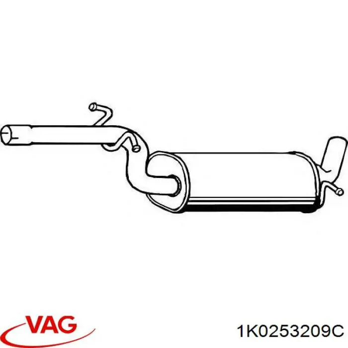 Do koszyka 1K0253209C VAG Tłumik, tylna część