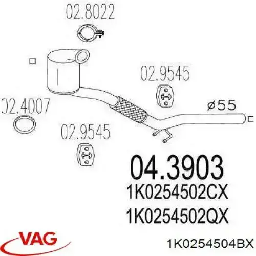 Do koszyka Konwerter-katalizator Audi A3  8P1