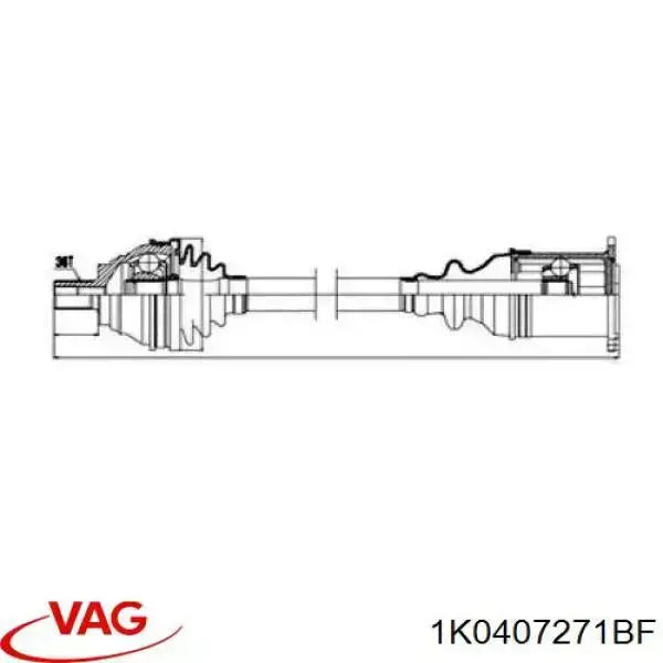 Półoś napędowa przednia lewa VAG 1K0407271BF cena, od 115,15 USD