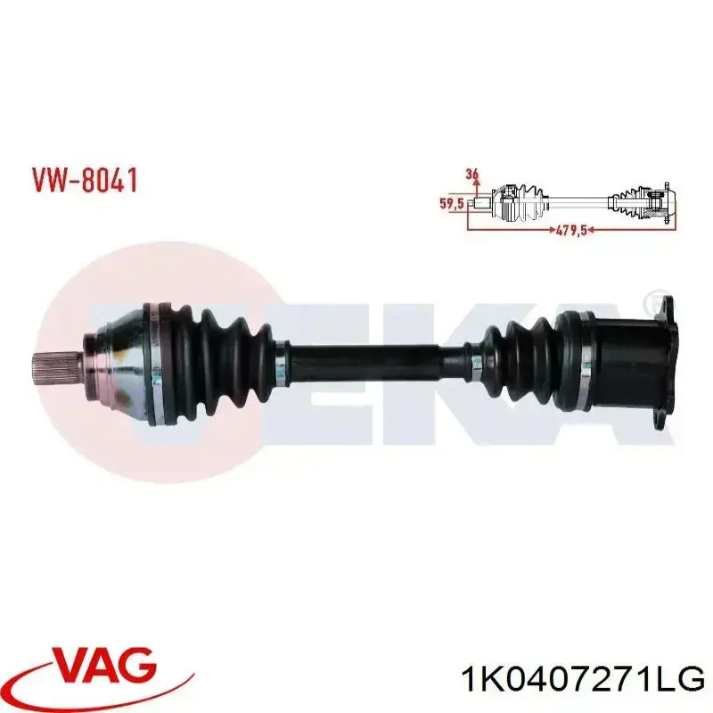 Półoś napędowa przednia lewa VAG 1K0407271LG cena, od 127,69 USD
