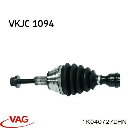 Półoś napędowa przednia prawa VAG 1K0407272HN cena, od 112,46 USD