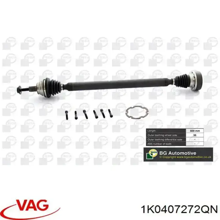 Do koszyka 1K0407272QN VAG Półoś napędowa przednia prawa