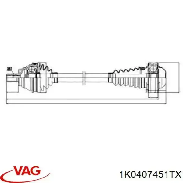1K0407451TX VAG Półoś napędowa przednia lewa