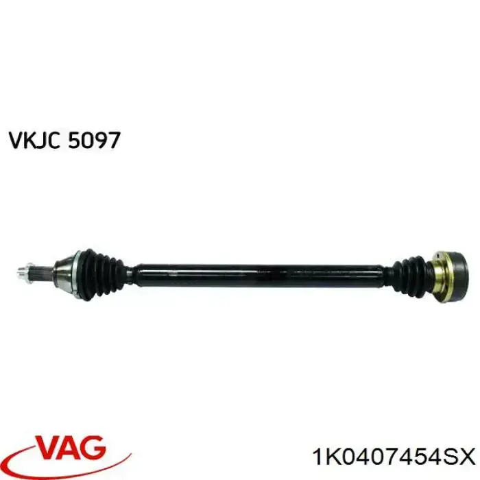 Do koszyka 1K0407454SX VAG Półoś napędowa przednia prawa