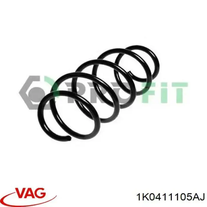 Sprężyna przednia 1K0411105AJ VAG