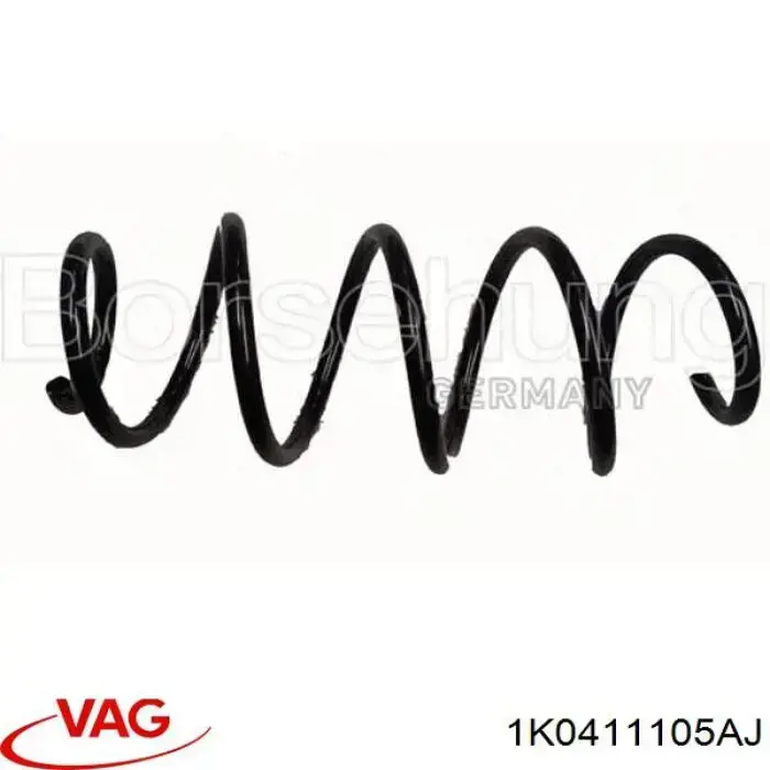 Sprężyna przednia VAG 1K0411105AJ cena, od 49,40 USD