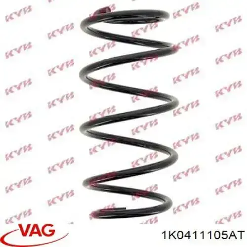 Sprężyna przednia VAG 1K0411105AT cena, od 48,68 USD