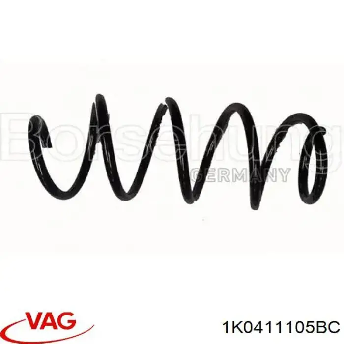 Do koszyka 1K0411105BC VAG Sprężyna przednia