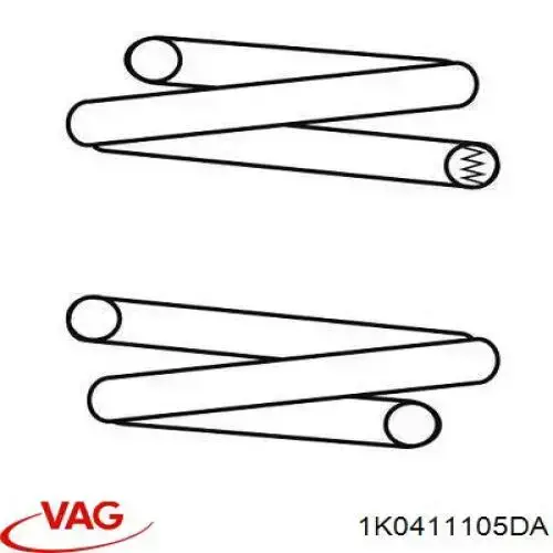 Do koszyka 1K0411105DA VAG Sprężyna przednia